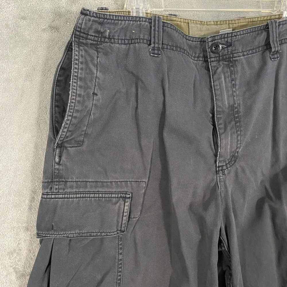 Old Navy Cargo Shorts Sz‎ 34 Gray Cotton Relaxed Fit Y2K Skater Grunge Utility